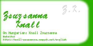 zsuzsanna knall business card